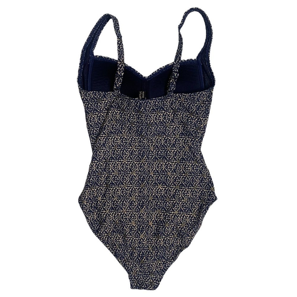 Niptuck Swim Navy Nautical Foil Joanne Twist Front Tummy Control Swimsuit - Picture 5 of 16